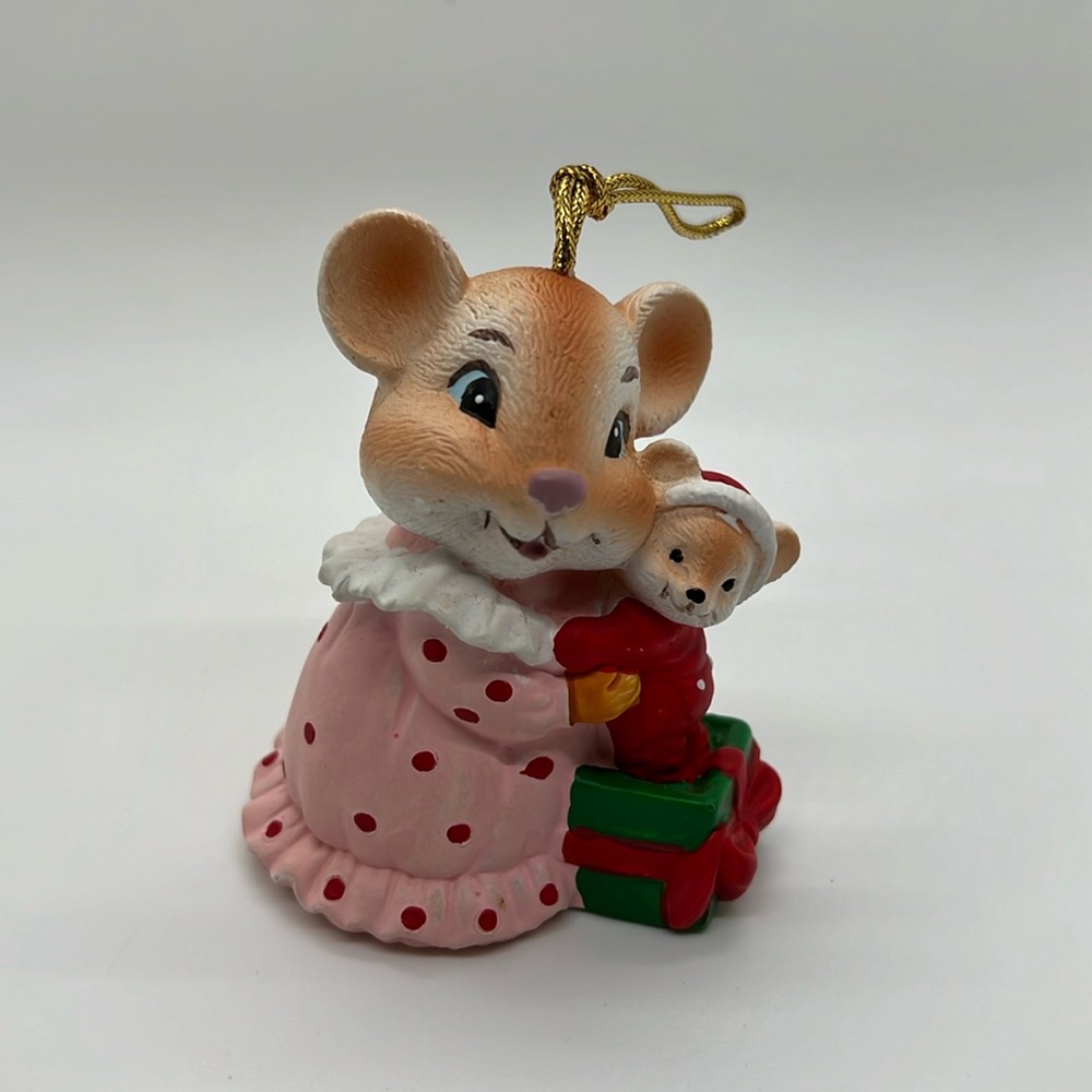 Vintage Mommy Mouse and Baby Mouse Bedtime Musical Christmas Ornament